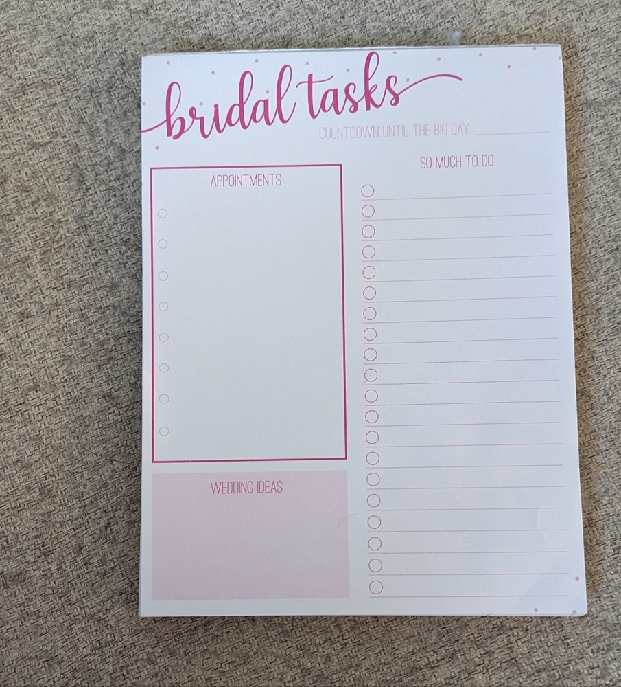 Bridal tasks notebook